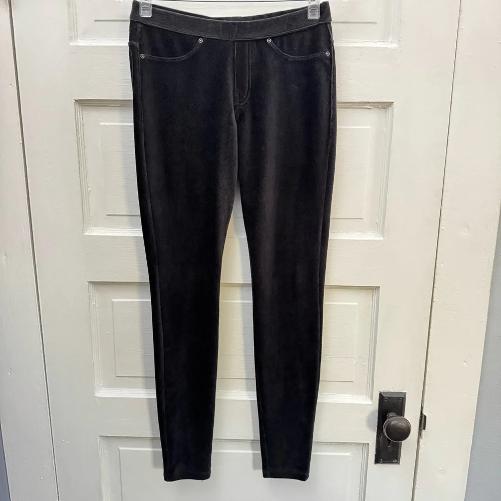 Hue Black Corduroy Leggings Pants Small